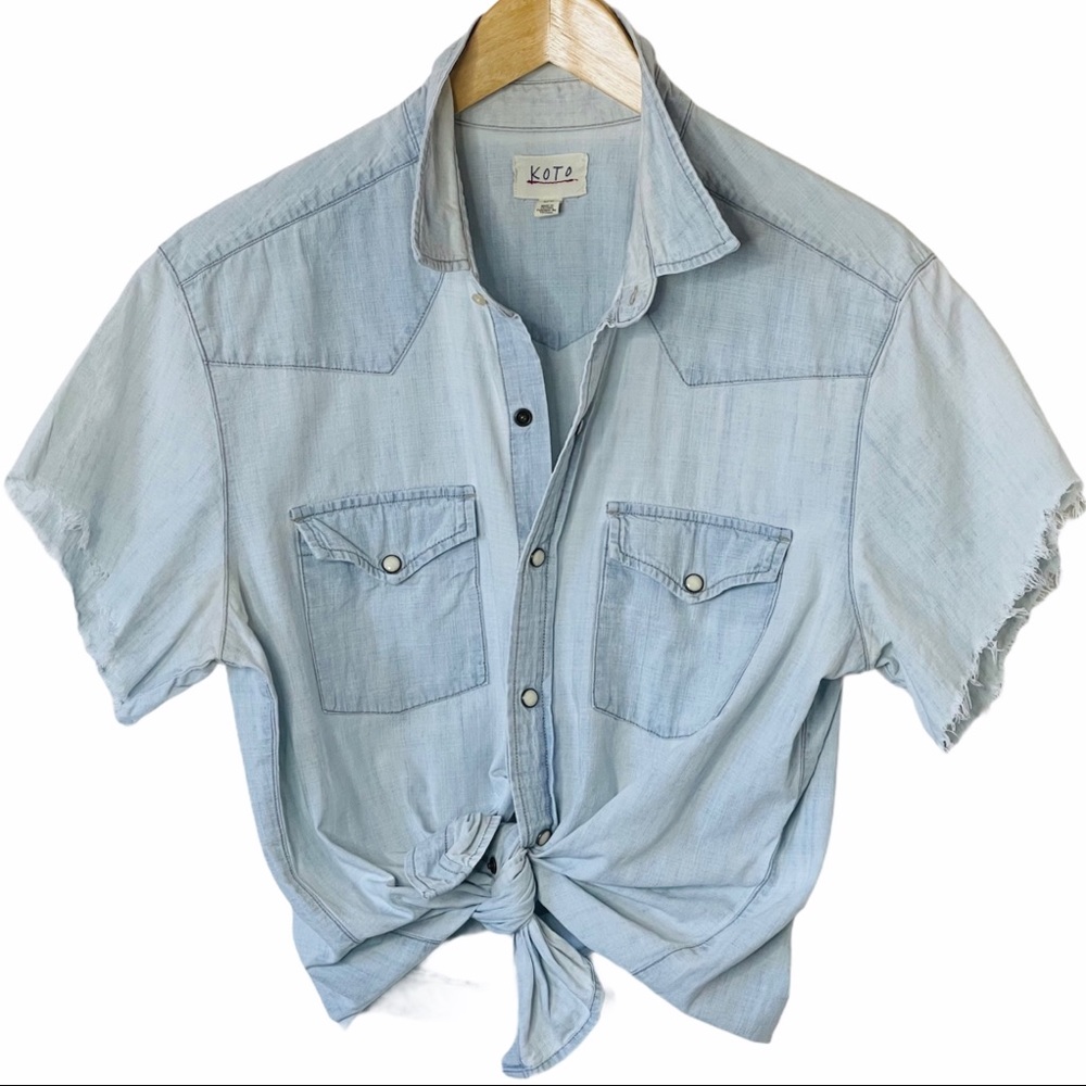 Kote Vintage Denim Light Blue Shirt Size Large